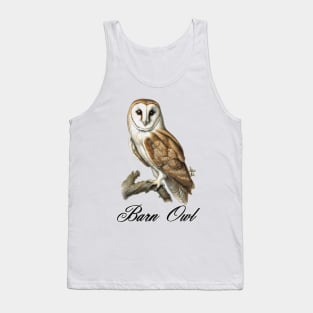 Barn Owl  sitting on a branch Tank Top